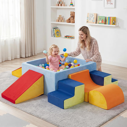 Costzon 6-Piece Foam Climbing Blocks w/Square Ball Pit for Toddlers