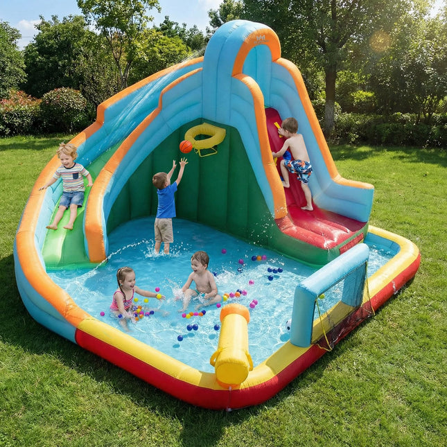 Costzon 6 in 1 Kids Inflatable Water Slide