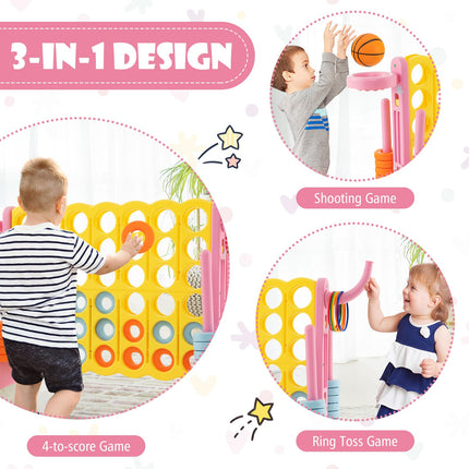 Costzon Giant 4-in-A-Row, Jumbo 4-to-Score Giant Game, Indoor Outdoor Family Connect Game for Kids & Adults