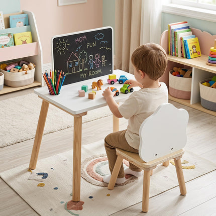 Costzon Weaning Table and Chair Set with Chalkboard | Multi Activity Desk for Toddlers