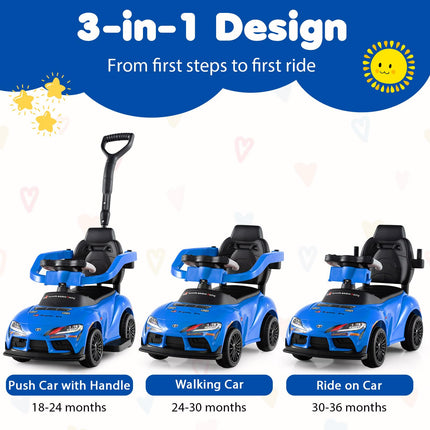 Costzon 3 in 1 Toyota Licensed Push Car for Toddlers | Foot-to-Floor Kids Ride On Toys