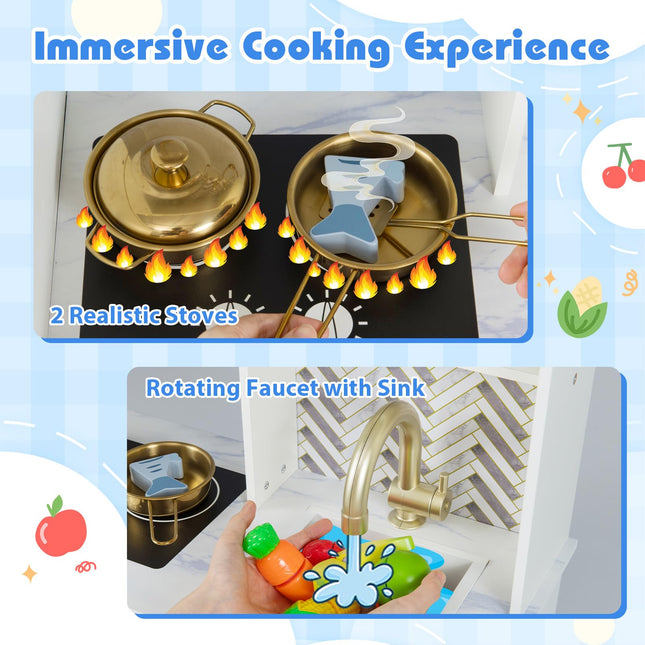 Costzon Toddler Pretend Cooking Playset w/Stoves for Kids Aged 3+
