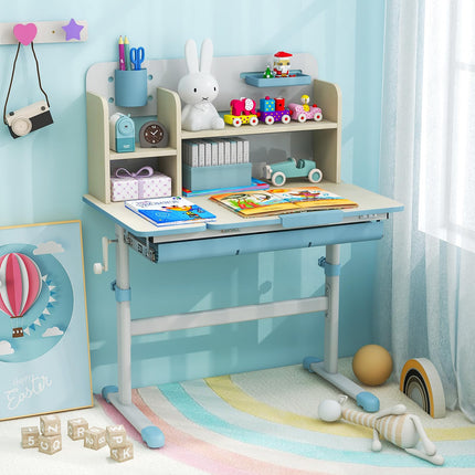Costzon Kids Study Desk, Height Adjustable Children School Desk with Storage