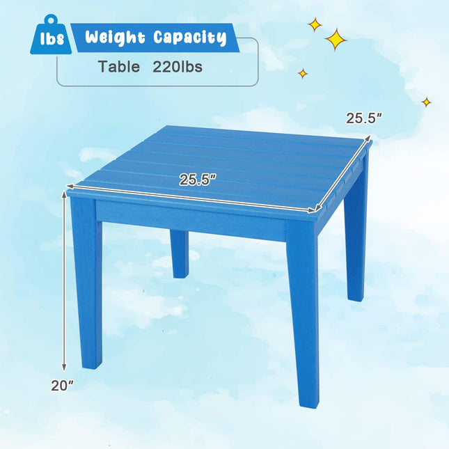 Costzon Kids Table, 25.5" x 25.5" Square Activity Play Table, Indoor & Outdoor, Toddler Table