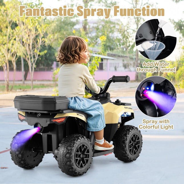 Costzon Kids ATV 6V Four Wheeler Quad Electric Vehicle with Spray Function