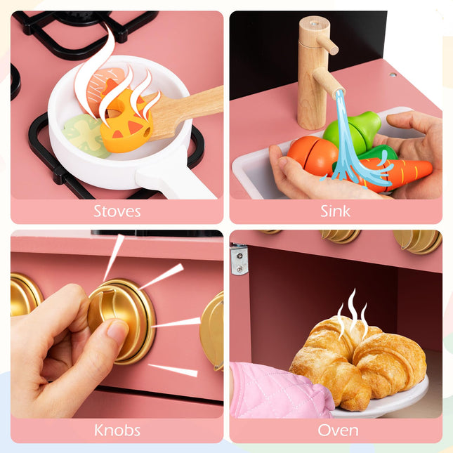 Costzon Kids Wooden Kitchen Playset