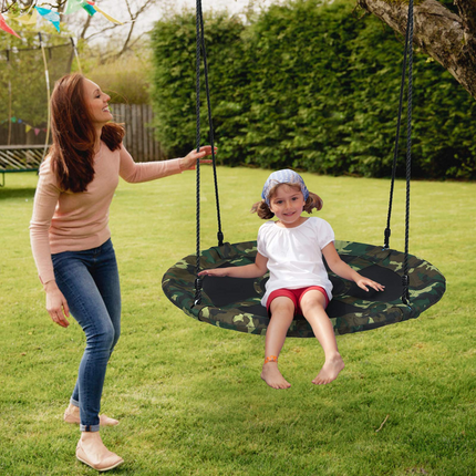 Costzon Tree Swing, 40 Inch Saucer Swing for Kids Outdoor, Flying Swing for Backyard