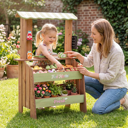 Costzon Wooden Grocery Store Pretend Play
