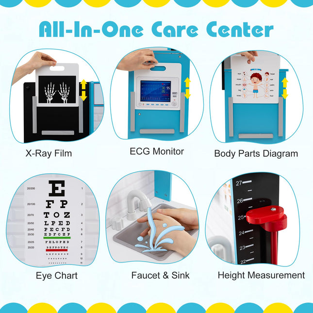 Costzon Kids Wooden Doctor Playset Medical Activity Center w/ 29 Accessories