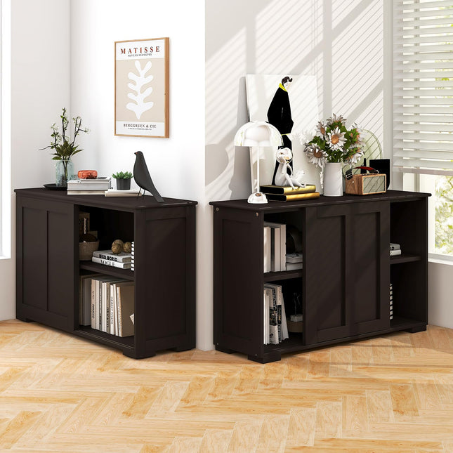 Costzon Kitchen Sideboard Wooden Cupboard Server Buffet Console Table