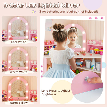 Costzon  Kids Vanity Table and Chair Set