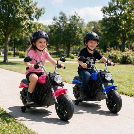 Costzon 6V Chopper Kids Motorcycle with Music Training Wheels