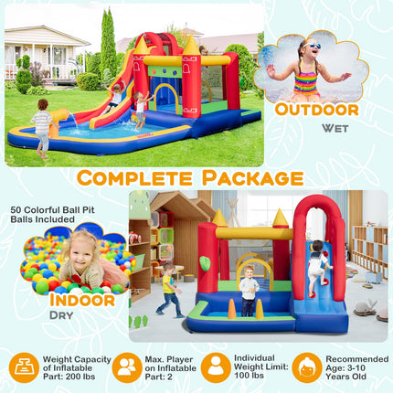 BOUNTECH Inflatable Water Slide, 9 in 1 Bounce House Water Slide Combo, Blow up Bouncy Castle Water Slides