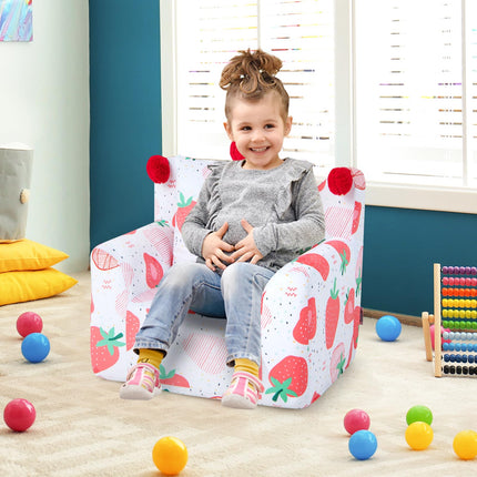 Costzon Kids Sofa, Foam Filled Armchair with Padded Pillow, Upholstered Sofa Chair