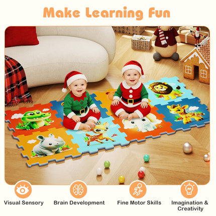 Costzon 8-Piece Educational Animal Interlocking Baby Play Mat
