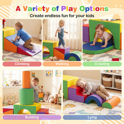 Costzon 7 Pieces Toddler Climbing Toys Indoor Foam Climbing Blocks