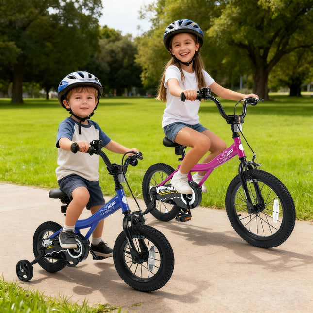 Costzon Kids Bike for 3-8 Years Old Training Wheels Adjustable Seat Handbrake & Coaster Brake