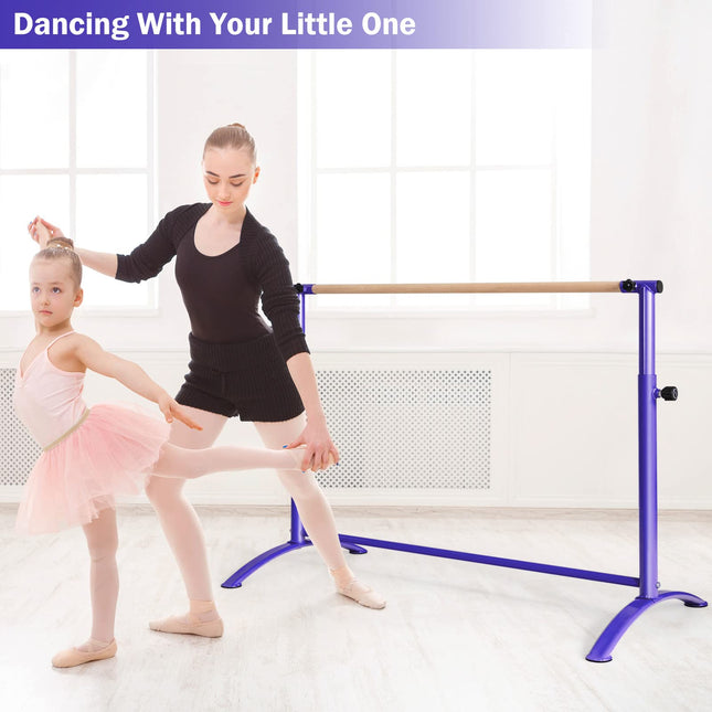 Costzon Portable Ballet Barre, 51" Freestanding Ballet Bar with Adjustable Height, Fitness Dance Bar