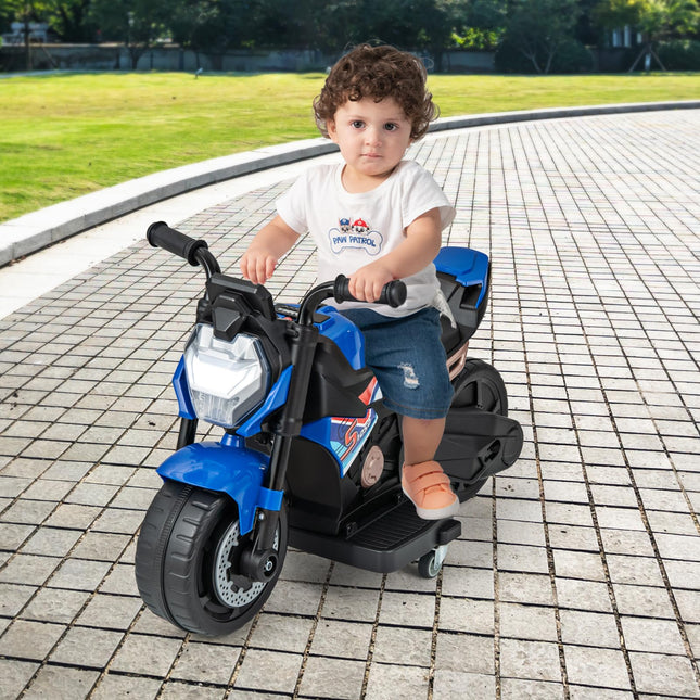 Costzon 6V Kids Motorcycle, 3-in-1 Battery Powered Kids Ride-on Motorcycle, Electric Bike Motorcycle for Kids