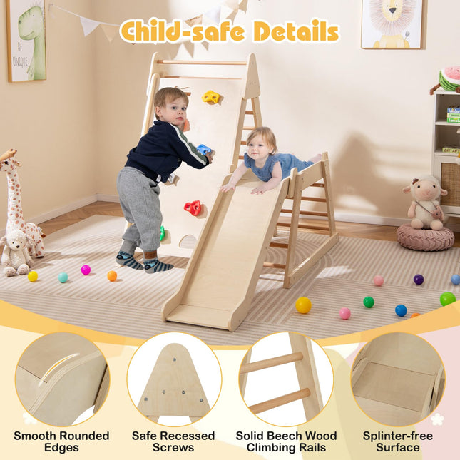 Costzon Indoor Kids Jungle Gym Climbing Toys for Toddlers with Extended Slide