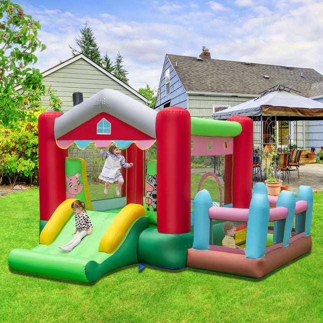 BOUNTECH Inflatable Bounce House, Bouncy House for Kids Indoor Outdoor Party Family with Wide Slide