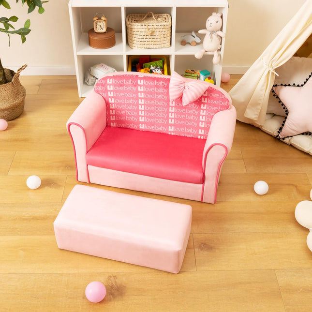 Costzon Kids Sofa, Toddler Upholstered Armchair with Solid Wooden Frame