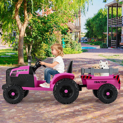 Costzon 24V Ride on Tractor with Detachable Trailer