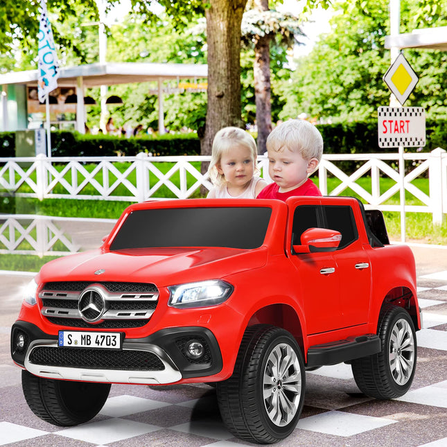 Costzon 2-Seater Ride on Polick Truck, Licensed Mercedes Benz X Class Battery Powered Ride on Car w/ 2.4G Remote Control