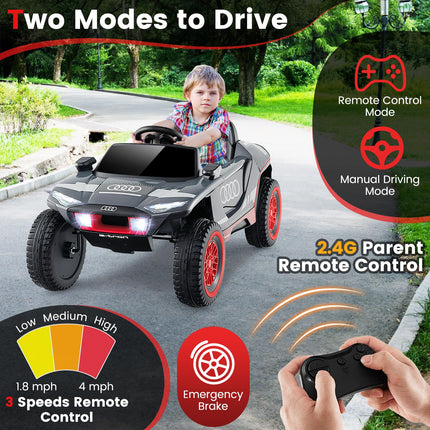 Costzon Ride on Car, Audi Licensed E-tron Racing Car, 12V Battery Powered Electric Vehicle