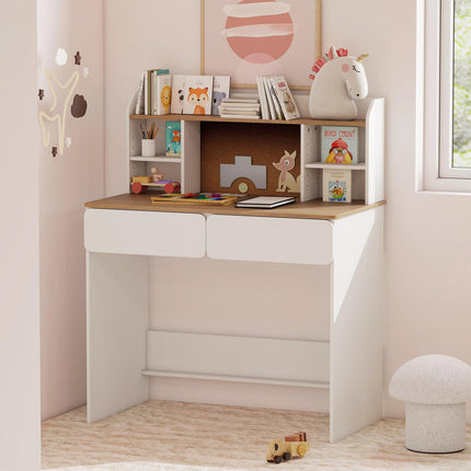 Costzon Kids Study Desk Student Writing Table with Cork Bulletin Board
