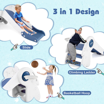 Costzon 3-in-1 Freestanding Foldable Baby Slide for Kids Climber Playset
