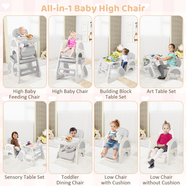 BABY JOY Baby High Chair 8 in 1 Convertible High Chairs for Babies and Toddlers
