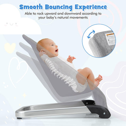 BABY JOY Baby Bouncer, Foldable Bouncer & Stationary Seat, Portable Infant Bouncer Seat for Newborns Baby