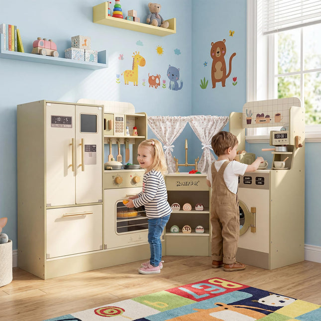 Costzon Kids Corner Play Kitchen Pretend Play Kitchen Playset