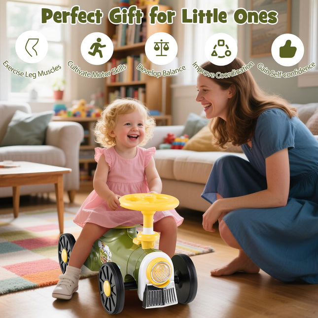 Costzon Ride On Push Car Retro Kids Riding Toy with Steering Wheel