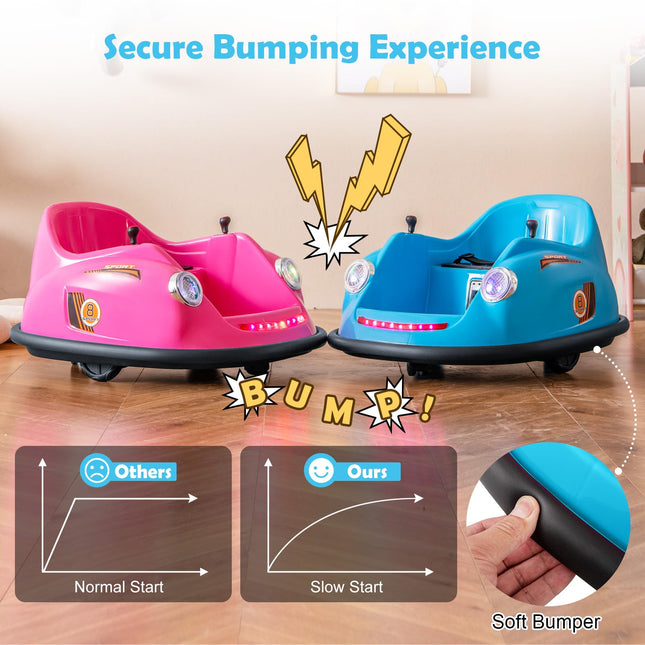 Costzon Bumper Car for Toddler, 12V Electric Kids Ride on Bumper Car with Remote Control, Battery Powered Baby Bumping Toy Gift