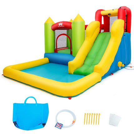 Costzon Inflatable Water Slide, 12 x9FT Kids Water Bounce House for Outdoor, Blow up Waterslides Inflatables for Kids