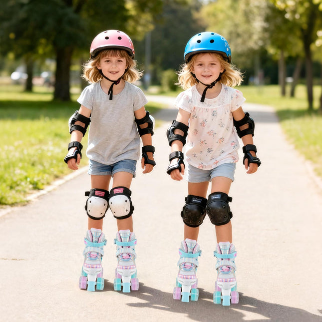 BABY JOY Roller Skates | 4 Sizes Adjustable Quad Skates for Girls Teens Adults