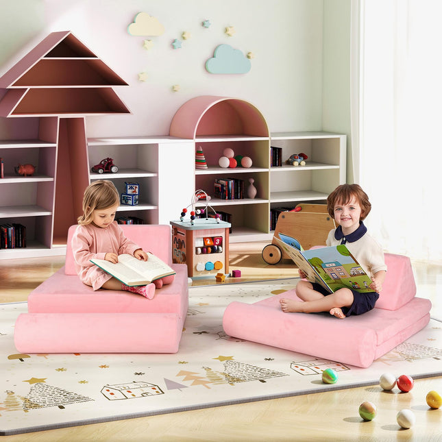 Costzon 8 Pcs Modular Kids Play Couch for Building Fort Gift for Boys Girls 3+