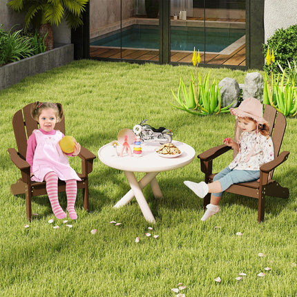 Costzon Kids Adirondack Chair Set of 1/2/4, All-Weather HDPE Patio Chair with Armrests
