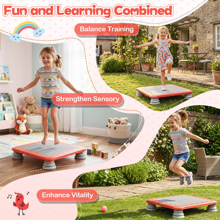 BABY JOY 25.5" Mini Trampoline for Kids Indoor & Outdoor | Square Bounce Board