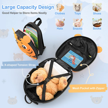 BABY JOY 2 Pcs Kids Luggage Set, 16" Kids Rolling Suitcase w/ 12" Backpack