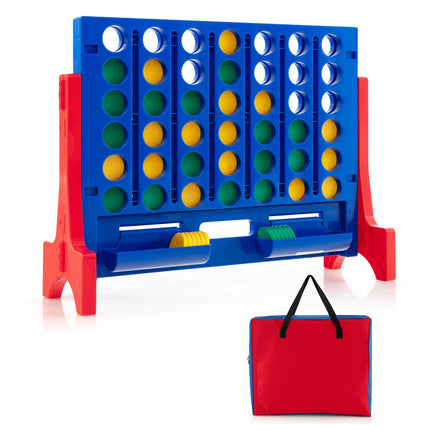 Costzon Giant 4 in a Row Connect Game, 2-in-1 Jumbo 4-to-Score Game Set with Carrying Bag, Fun Family Party Game