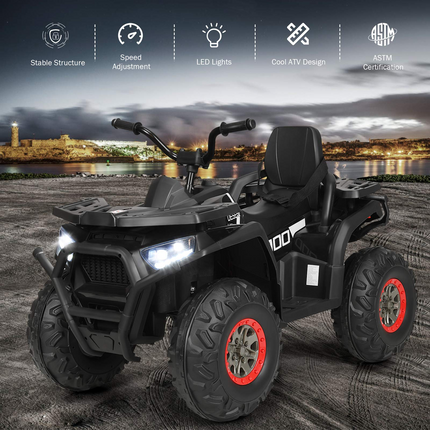 Costzon Kids ATV, 12V Battery Powered Electric Vehicle, 4 Wheeler Quad for Boy & Girl Gift, Ride on ATV