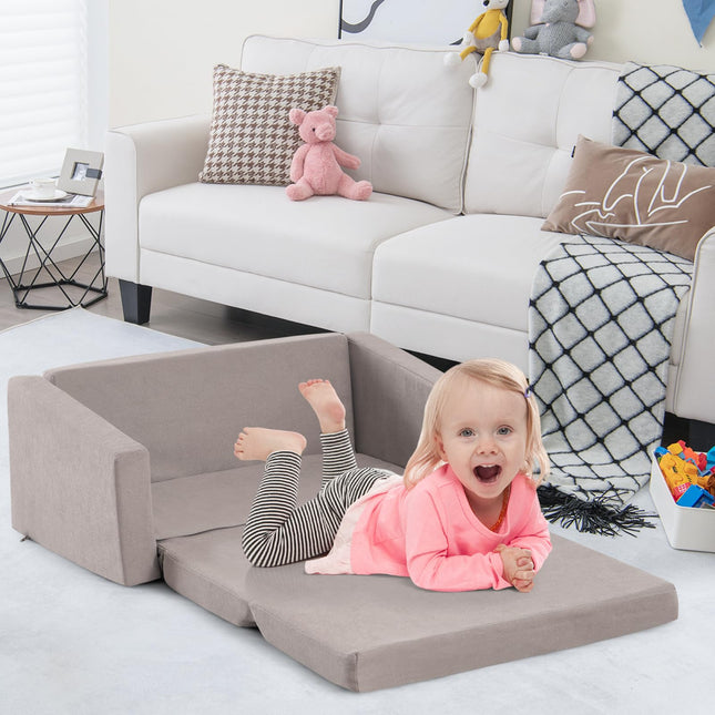 Costzon Kids Sofa, 2 in 1 Flip Open Couch with Machine Washable Sofa Cover