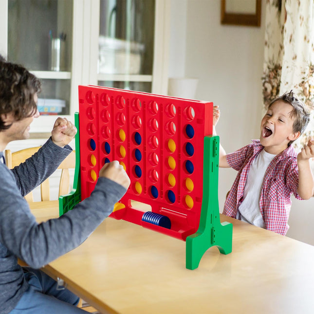 Costzon Giant 4 in a Row Connect Game, 2-in-1 Jumbo 4-to-Score Game Set with Carrying Bag, Fun Family Party Game