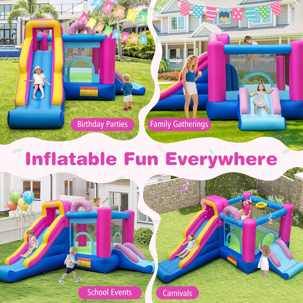 BOUNTECH Princess Bouncy House Jump Castle for Kids Indoor Outdoor w/2 Slides & Jumping Area