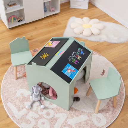 Costzon Kids Table and Chair Set 3 Pieces Wooden Table Set for Toddler