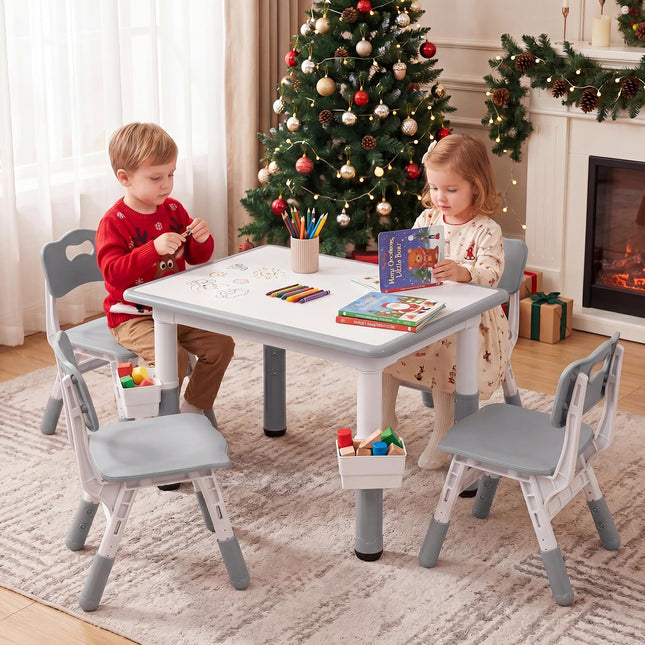 Costzon 5 PCS Height Adjustable Toddler Desk Set | Art & Craft Table Set