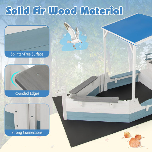 Costzon Pirate Ship Sandbox with Canopy